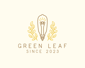 Leaf Plant Bulb logo design