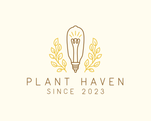 Leaf Plant Bulb logo design