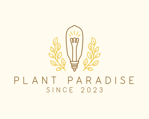 Leaf Plant Bulb logo design