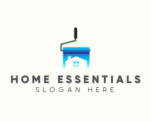 Paint Roller Home Renovation logo design