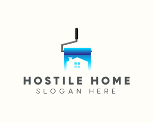 Paint Roller Home Renovation logo design