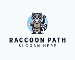 Raccoon Handyman Hammer logo design