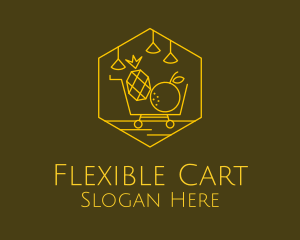 Monoline Yellow Fruit Cart logo design