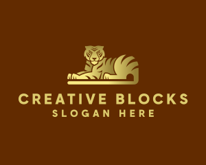 Golden Tiger Animal logo design