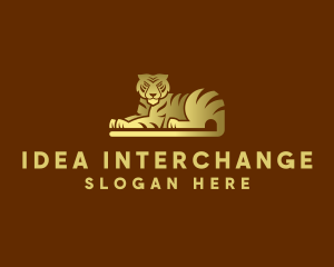 Golden Tiger Animal logo design