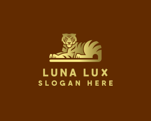 Golden Tiger Animal logo design