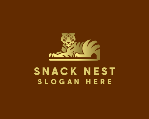 Golden Tiger Animal logo design