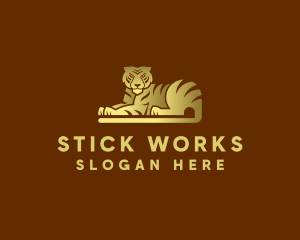 Golden Tiger Animal logo design