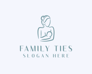 Mom Baby Breastfeeding logo design