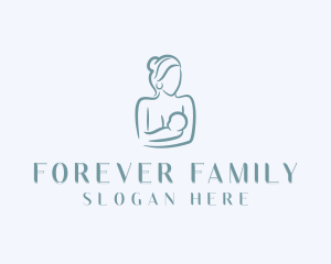 Mom Baby Breastfeeding logo design