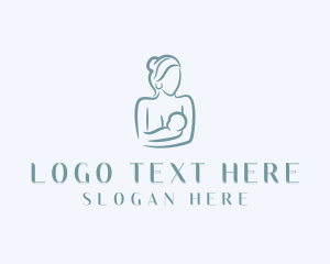 Baby - Mom Baby Breastfeeding logo design