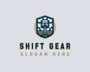 Piston Machine Gear logo design