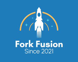 Fork Rocket Launch  logo design