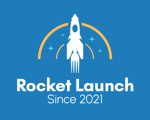 Fork Rocket Launch  logo design