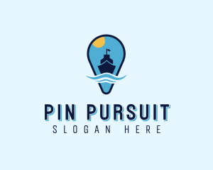 Location Pin Ship logo
