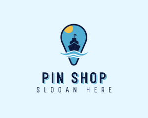 Location Pin Ship logo
