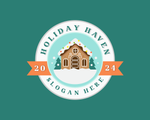 Christmas Gingerbread House logo design