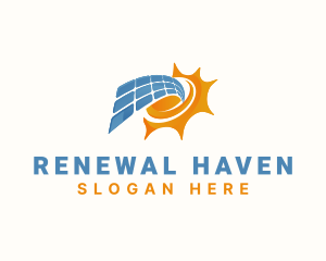 Solar Panel Sustainable Energy logo design