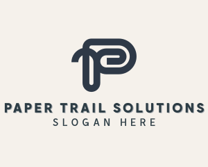 Paper Clip Letter P logo design