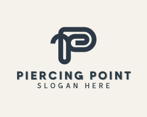 Paper Clip Letter P logo design