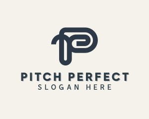 Paper Clip Letter P logo design