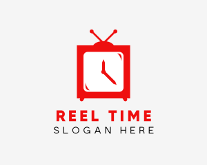 Television Clock Timer logo design