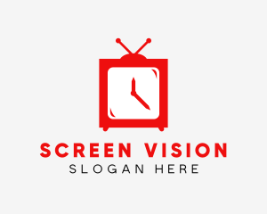 Television Clock Timer logo design