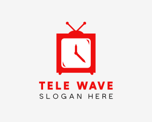 Television Clock Timer logo design