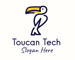 Minimalist Perched Toucan logo