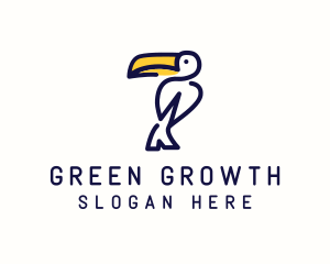 Minimalist Perched Toucan logo