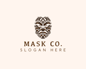 Maori Mask Tribal logo