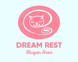 Pink Sleepy Cat logo design