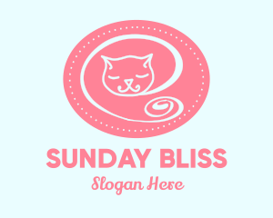 Pink Sleepy Cat logo design