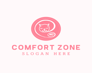 Pink Sleepy Cat logo design