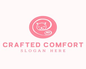 Pink Sleepy Cat logo design