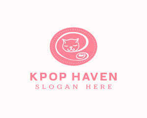 Pink Sleepy Cat logo design