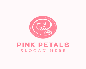 Pink Sleepy Cat logo design