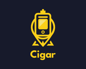 Yellow Pin Vaping logo design