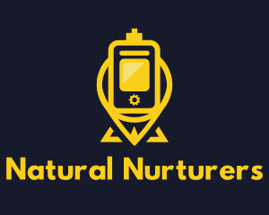 Yellow Pin Vaping logo design