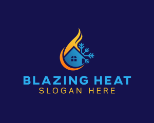 House Cooling Heating Hvac logo design