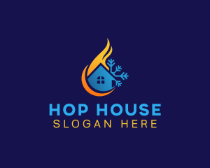 House Cooling Heating Hvac logo design