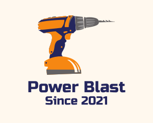 Construction Power Drill logo design