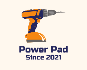 Construction Power Drill logo design