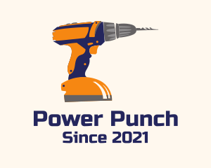 Construction Power Drill logo design