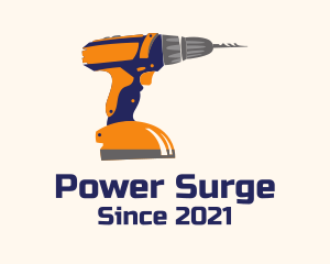 Construction Power Drill logo design