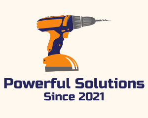 Construction Power Drill logo design