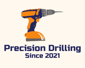 Construction Power Drill logo design