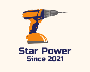 Construction Power Drill logo design