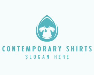 Water Droplet Shirt Laundromat logo design