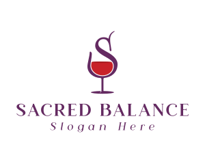 Wine Bar Letter S logo design